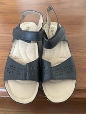 Women’s Black Leather orthopedic  Lightweight Sandals Size 41