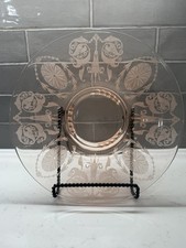 Pink Depression Glass Console