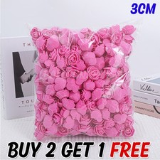 500 Foam Mini Roses WHOLESALE Heads Buds Small Flowers Wedding Home Party UK