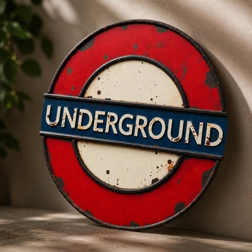 London underground metal sign - underground,