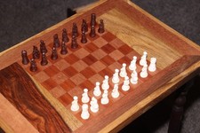 Chess board table, made from