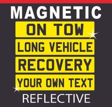 Magnetic Number Plate, Car Registration, ON TOW, Recovery Vehicle, Reflective