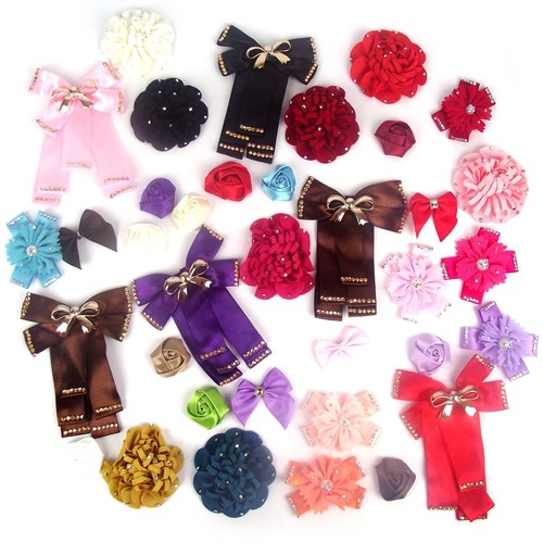 Assorted fabric bows - fabric, and