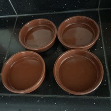 BN 4 Brown Terracotta Cooking Dishes 12 Cm Diameter 2.5 Cm Deep