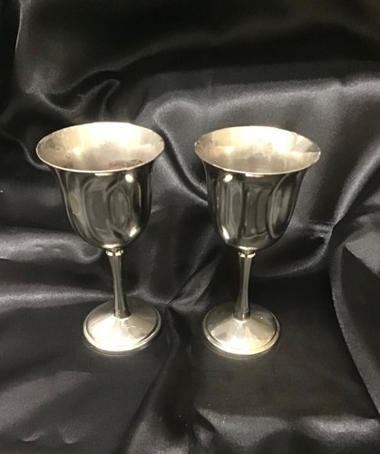 Silver plated pair goblets - silver-plated,