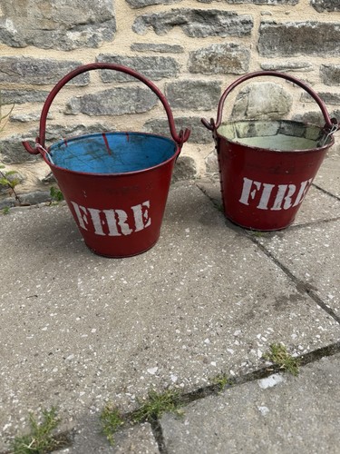 Vintage fire buckets - vintage,