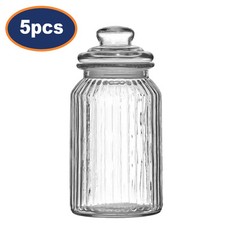 5pcs 1.3 Litres Clear Glass