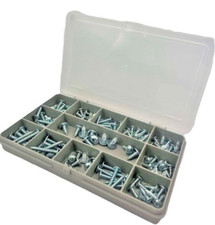FLANGED SELF TAPPING SCREWS POZI ZINC TAPPERS 110 PIECE MIXED KIT No. 6, 8, 10