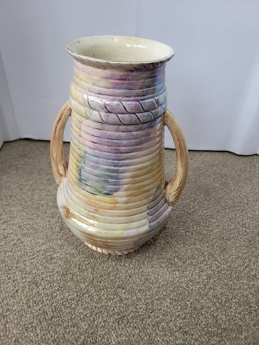 Vintage hand painted urn vase - painted,