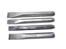 4 vintage sheffield made cold chisels clean old masonry/stone mason tools joblot