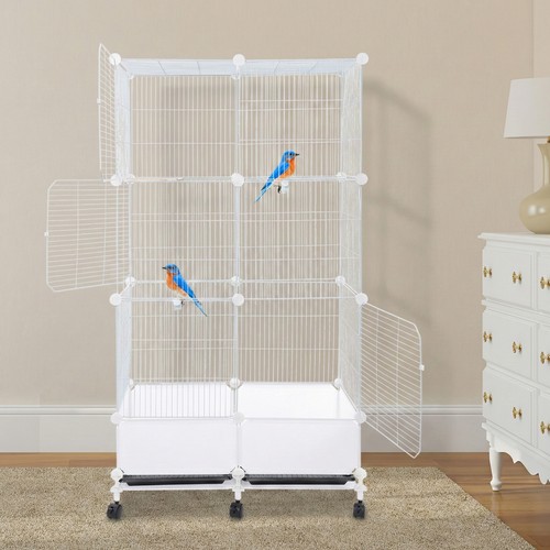 Large parrot cage white - parrot,