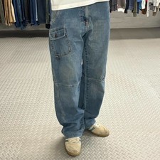 Vintage baggy jeans Mens 34" blue carpenter jean wide leg grunge Y2K hip hop