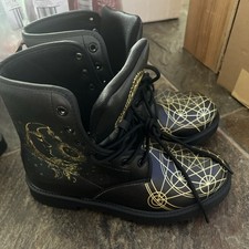 Women’s Faux Leather Boots Stars & Moons Boots New Without Box Uk Size 5