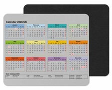 Calendar 2026 Mouse mat pad for UK with Holiday Non Slip PC Desktop Laptop