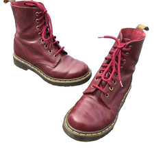 Dr Martens 1460  shiraz red pascal leather boots UK 4 EU 37