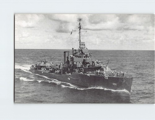 Postcard uss hull 350 - postcard, dd-350