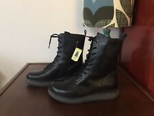 Fly London Men Black RAMI043 Boots Casual Leather Lace-up Size UK 8 EU 42