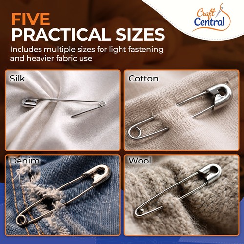 400 800 safety pins assorted - 400-800,