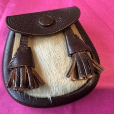 Vintage Scottish leather and hide Sporran 1970s