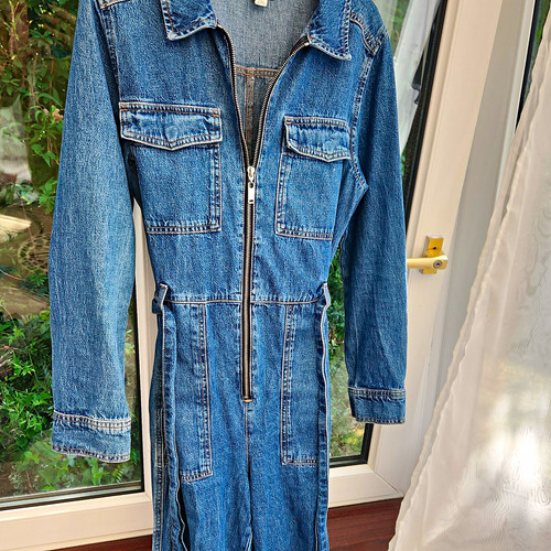 Topshop blue denim zip - topshop,