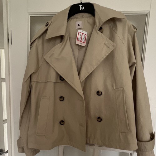 Women beige short trench - women's,