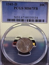 1941 D MECURY DIME PCGS MS 67