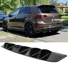 Lower Rear Diffuser ABS Fins Bumper Lip Spoiler For VW Golf 5 MK5 R32 2005-2008