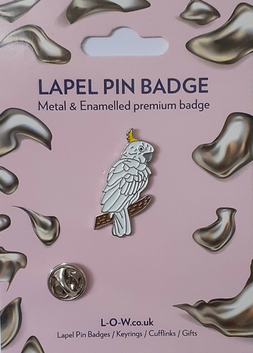 Cockatoo bird lapel - cockatoo, badge
