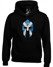SCOTLAND SPARTAN HELMET HOODY HOODIE SCOTTISH FLAG FOOTBALL RUGBY FAN COOL