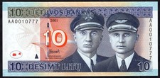 Lithuania 10 Litu 2001 P65 Unc