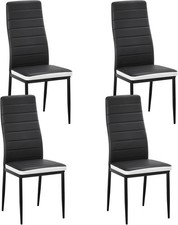 Set of 4/6 Dining Chairs Padded Seat High back Metal Legs Home Furniture Kitchen