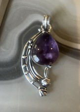 Natural Stone Amythest Pendant