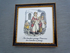 Vintage  Ceramic Tile Framed Two bunches a penny Primroses