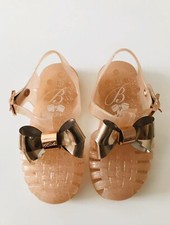 Ted Baker gold bow jelly sandals shoe infant size 6 Baby Girls