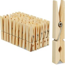 Wooden Clothes Pegs Pine Garden Washing Line Airer Dry Rust Free Wood Clips UK 
