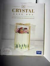 PME Crystal Cake Box Tall Cake Display Box 10 Inch With Gold Ribbon Cake Making