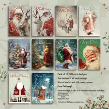 Pack 10 Christmas Cards Santa, Father Christmas Various