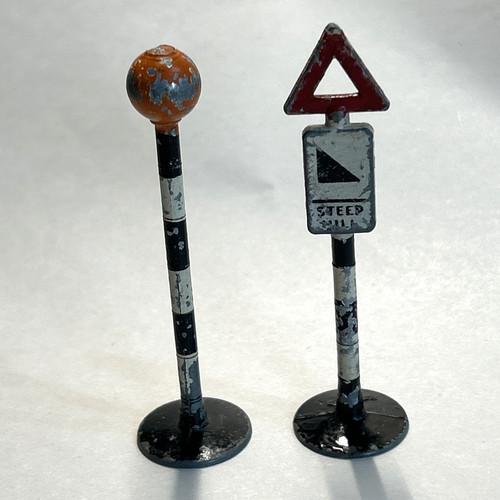 Vintage metal toy road - vintage,