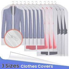 10Pack Large Hanging Suit Bags Dress Coat Jacket Clothes Cover Dust Protector UK