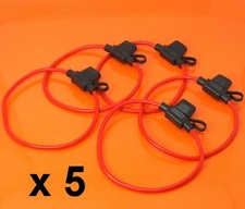 5 x Inline Fuse Holder to Accept 12V 30A Mini Blade Fuses Splash Proof Car Bike