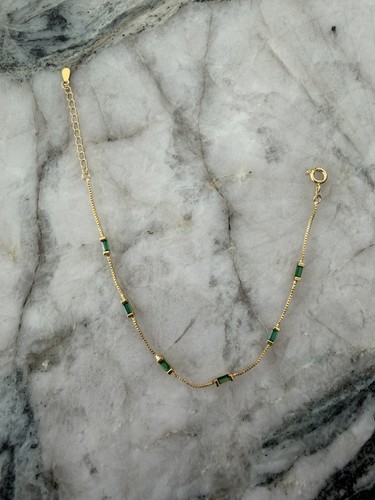 18k gold plated s925 - , emerald
