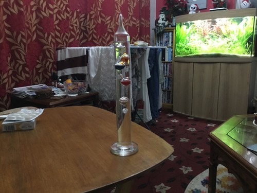 Glass galileo thermometer - glass, 28cm