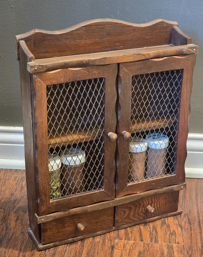 Vtg wooden wall spice - wooden,