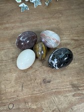 Stone Eggs Vintage Marble Onyx X 5  Brown Red Cream Black Stone Polished Eggs