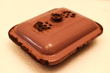 Vintage Pink Enamelware Soap Dish with Vent Holes and Tray Rustic Patina