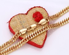 18K YELLOW Gold Filled Lady Men 6mm Necklace 23.5" Xmas Birthday gift p958g