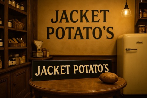 Jacket potato sign - potato’s,