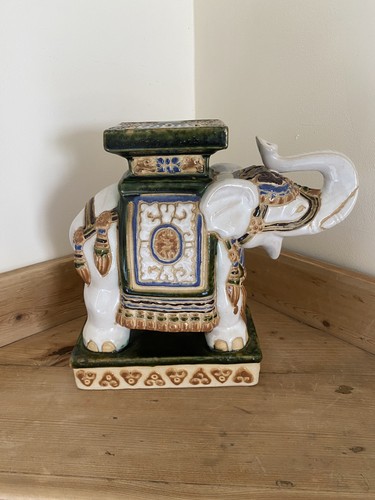 Vintage ceramic elephant - ceramic, plant
