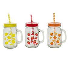 Set of Fruit Mason Drinking
