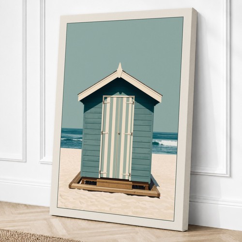 Quiet beach hut coastal canvas - hut,